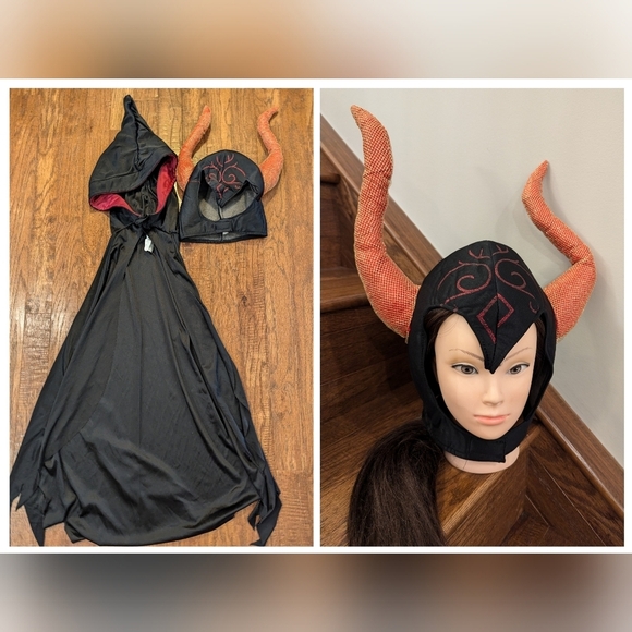 Disney Maleficent costume adult headpiece and robe. One size - Picture 1 of 9